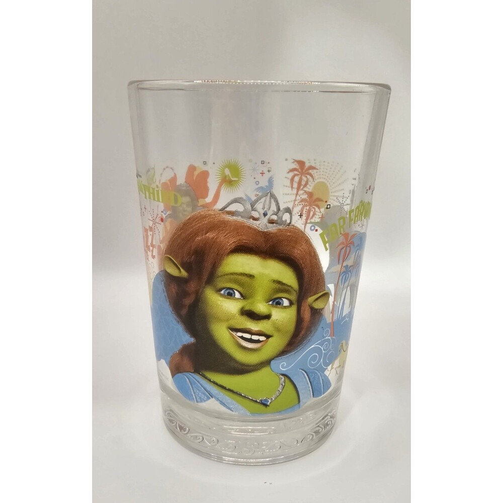 McDonald's Shrek the Third Movie Glass Cup Princess Fiona 2007 Dreamworks